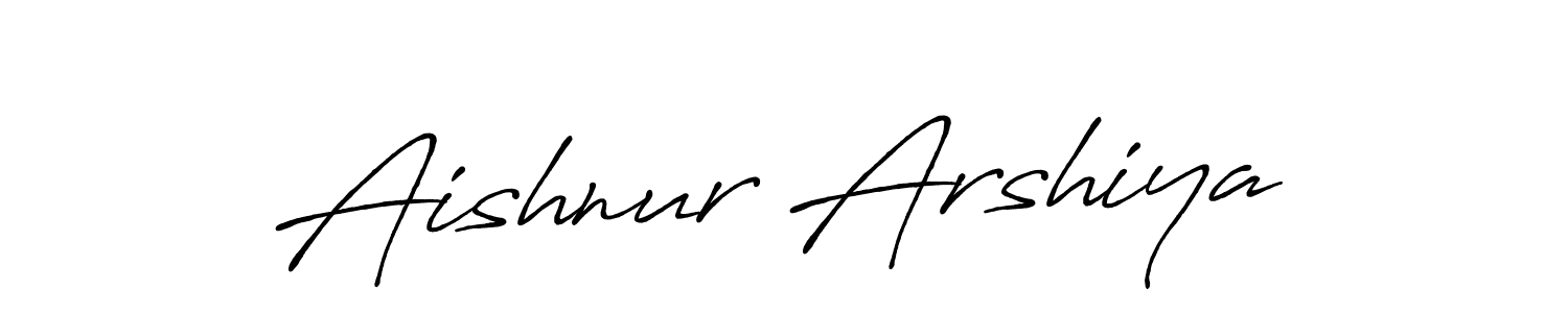 Make a beautiful signature design for name Aishnur Arshiya. With this signature (Antro_Vectra_Bolder) style, you can create a handwritten signature for free. Aishnur Arshiya signature style 7 images and pictures png