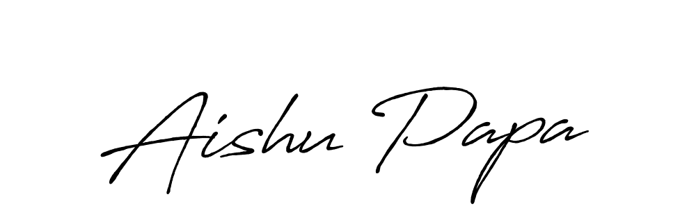 Create a beautiful signature design for name Aishu Papa. With this signature (Antro_Vectra_Bolder) fonts, you can make a handwritten signature for free. Aishu Papa signature style 7 images and pictures png