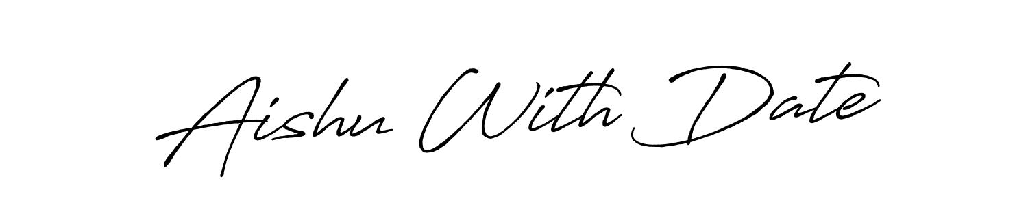 if you are searching for the best signature style for your name Aishu With Date. so please give up your signature search. here we have designed multiple signature styles  using Antro_Vectra_Bolder. Aishu With Date signature style 7 images and pictures png