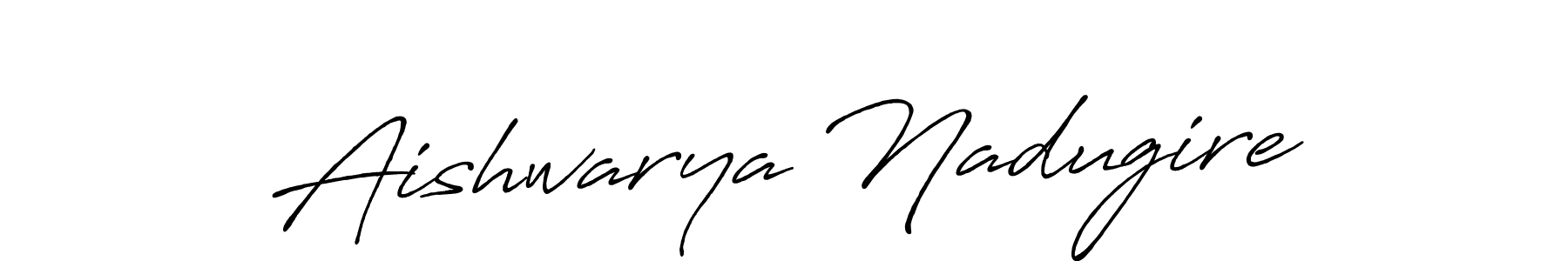 Create a beautiful signature design for name Aishwarya Nadugire. With this signature (Antro_Vectra_Bolder) fonts, you can make a handwritten signature for free. Aishwarya Nadugire signature style 7 images and pictures png