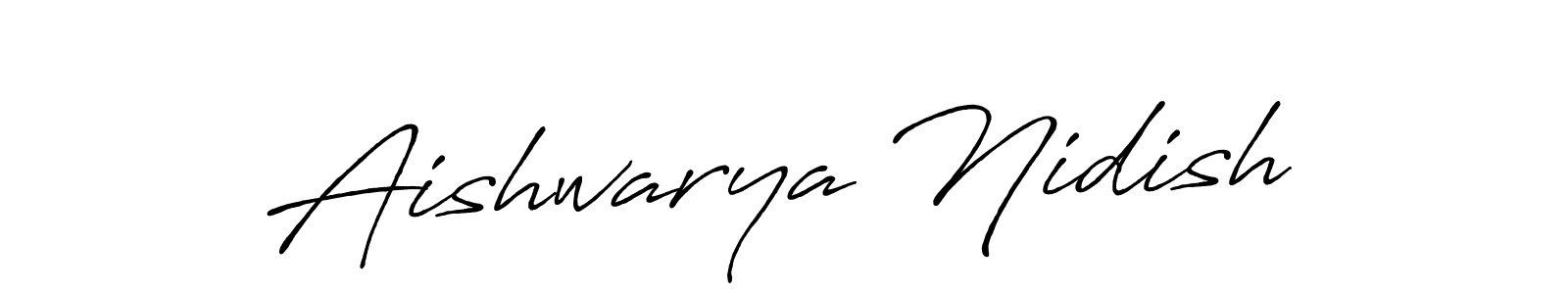 Create a beautiful signature design for name Aishwarya Nidish. With this signature (Antro_Vectra_Bolder) fonts, you can make a handwritten signature for free. Aishwarya Nidish signature style 7 images and pictures png