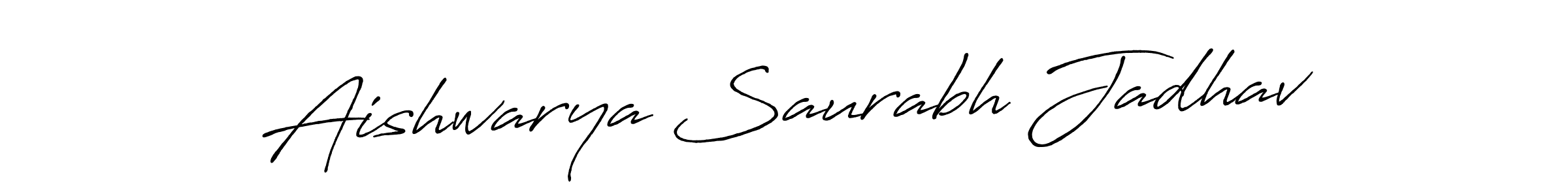 Use a signature maker to create a handwritten signature online. With this signature software, you can design (Antro_Vectra_Bolder) your own signature for name Aishwarya Saurabh Jadhav. Aishwarya Saurabh Jadhav signature style 7 images and pictures png