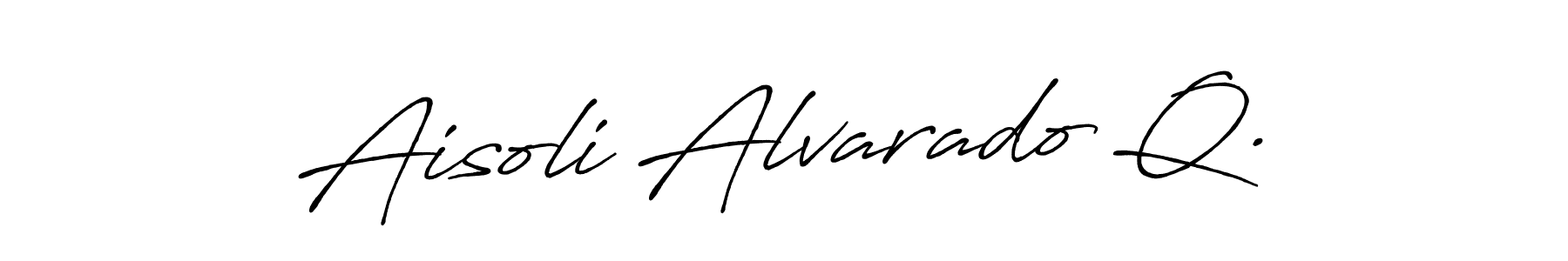 if you are searching for the best signature style for your name Aisoli Alvarado Q.. so please give up your signature search. here we have designed multiple signature styles  using Antro_Vectra_Bolder. Aisoli Alvarado Q. signature style 7 images and pictures png