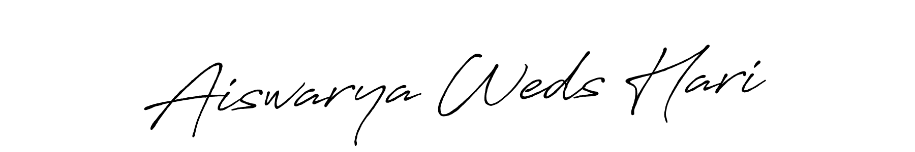 Make a beautiful signature design for name Aiswarya Weds Hari. With this signature (Antro_Vectra_Bolder) style, you can create a handwritten signature for free. Aiswarya Weds Hari signature style 7 images and pictures png