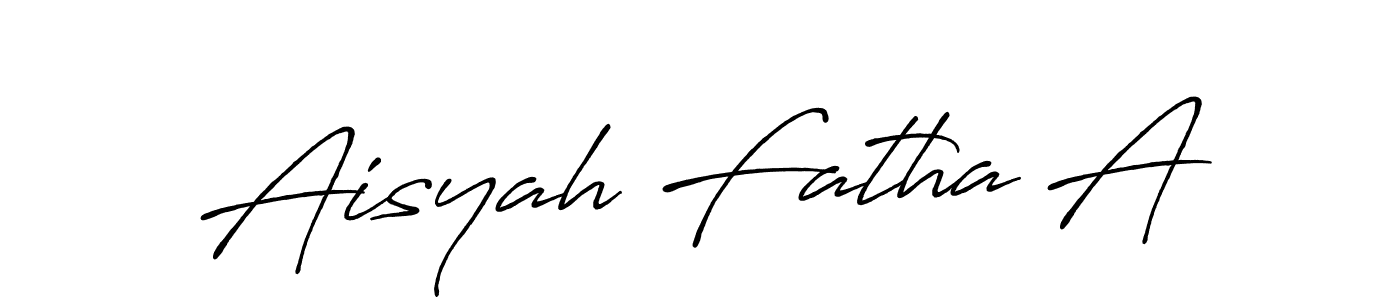 Create a beautiful signature design for name Aisyah Fatha A. With this signature (Antro_Vectra_Bolder) fonts, you can make a handwritten signature for free. Aisyah Fatha A signature style 7 images and pictures png