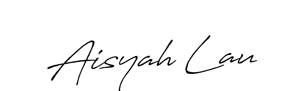 How to make Aisyah Lau name signature. Use Antro_Vectra_Bolder style for creating short signs online. This is the latest handwritten sign. Aisyah Lau signature style 7 images and pictures png