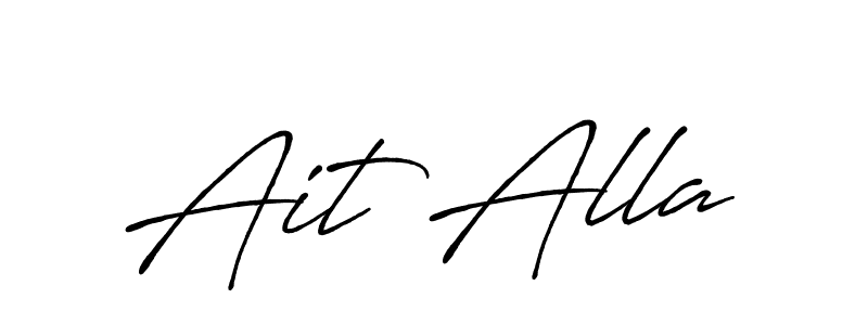 if you are searching for the best signature style for your name Ait Alla. so please give up your signature search. here we have designed multiple signature styles  using Antro_Vectra_Bolder. Ait Alla signature style 7 images and pictures png