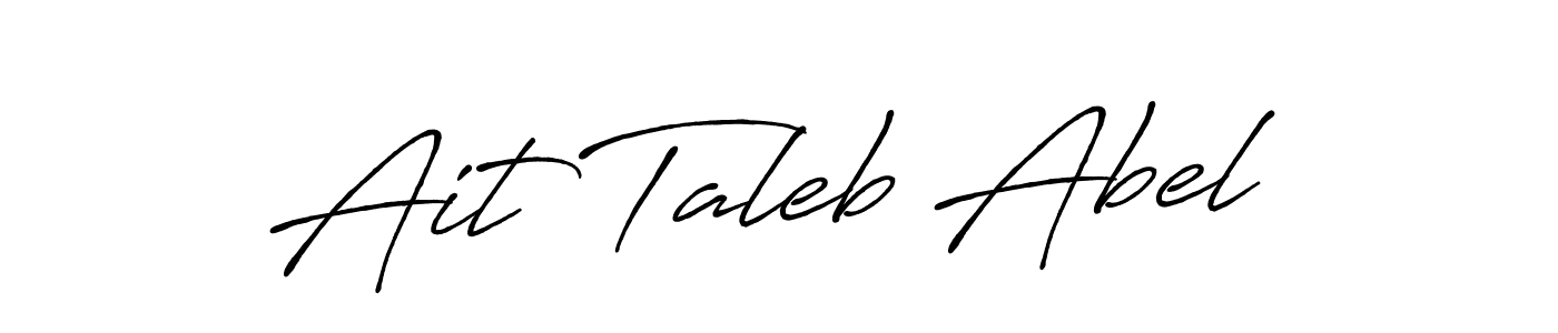 How to make Ait Taleb Abel name signature. Use Antro_Vectra_Bolder style for creating short signs online. This is the latest handwritten sign. Ait Taleb Abel signature style 7 images and pictures png