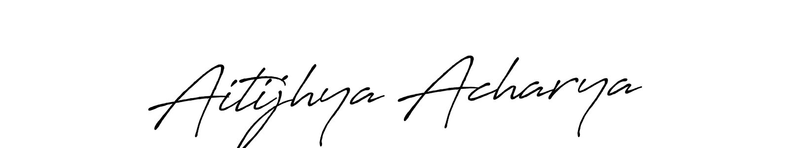 How to make Aitijhya Acharya name signature. Use Antro_Vectra_Bolder style for creating short signs online. This is the latest handwritten sign. Aitijhya Acharya signature style 7 images and pictures png
