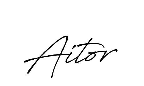 Design your own signature with our free online signature maker. With this signature software, you can create a handwritten (Antro_Vectra_Bolder) signature for name Aitor. Aitor signature style 7 images and pictures png