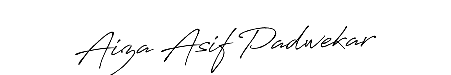 Make a beautiful signature design for name Aiza Asif Padwekar. With this signature (Antro_Vectra_Bolder) style, you can create a handwritten signature for free. Aiza Asif Padwekar signature style 7 images and pictures png