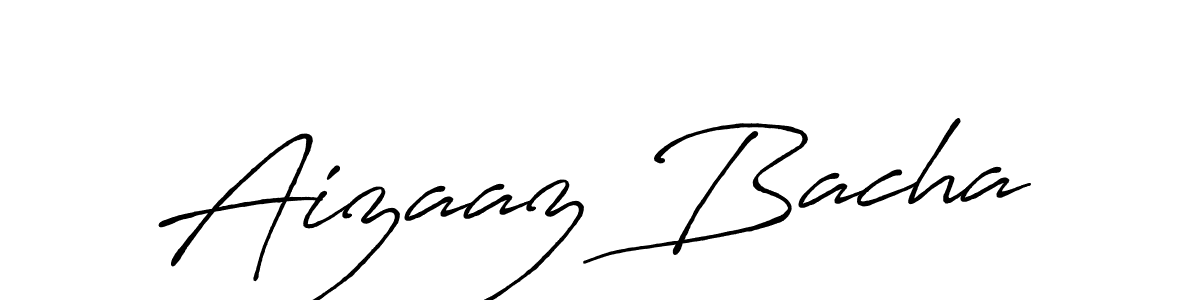 How to make Aizaaz Bacha name signature. Use Antro_Vectra_Bolder style for creating short signs online. This is the latest handwritten sign. Aizaaz Bacha signature style 7 images and pictures png