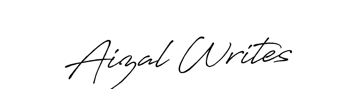 Make a beautiful signature design for name Aizal Writes. With this signature (Antro_Vectra_Bolder) style, you can create a handwritten signature for free. Aizal Writes signature style 7 images and pictures png