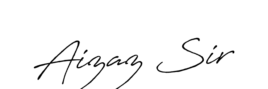 How to make Aizaz Sir name signature. Use Antro_Vectra_Bolder style for creating short signs online. This is the latest handwritten sign. Aizaz Sir signature style 7 images and pictures png