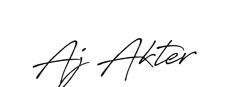 How to make Aj Akter name signature. Use Antro_Vectra_Bolder style for creating short signs online. This is the latest handwritten sign. Aj Akter signature style 7 images and pictures png