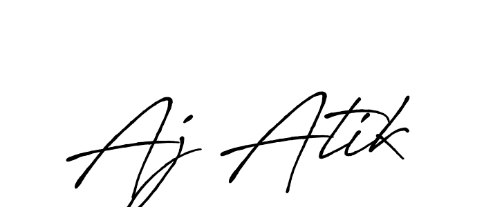 Design your own signature with our free online signature maker. With this signature software, you can create a handwritten (Antro_Vectra_Bolder) signature for name Aj Atik. Aj Atik signature style 7 images and pictures png