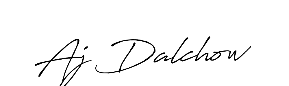 How to make Aj Dalchow name signature. Use Antro_Vectra_Bolder style for creating short signs online. This is the latest handwritten sign. Aj Dalchow signature style 7 images and pictures png