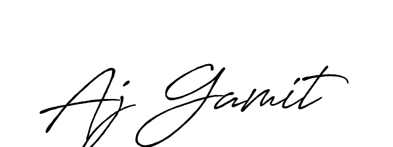 How to make Aj Gamit name signature. Use Antro_Vectra_Bolder style for creating short signs online. This is the latest handwritten sign. Aj Gamit signature style 7 images and pictures png
