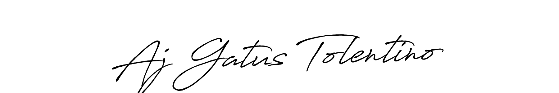 It looks lik you need a new signature style for name Aj Gatus Tolentino. Design unique handwritten (Antro_Vectra_Bolder) signature with our free signature maker in just a few clicks. Aj Gatus Tolentino signature style 7 images and pictures png