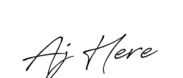 How to make Aj Here name signature. Use Antro_Vectra_Bolder style for creating short signs online. This is the latest handwritten sign. Aj Here signature style 7 images and pictures png