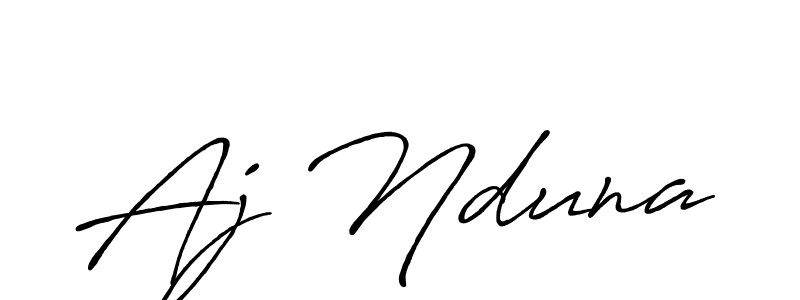 Use a signature maker to create a handwritten signature online. With this signature software, you can design (Antro_Vectra_Bolder) your own signature for name Aj Nduna. Aj Nduna signature style 7 images and pictures png