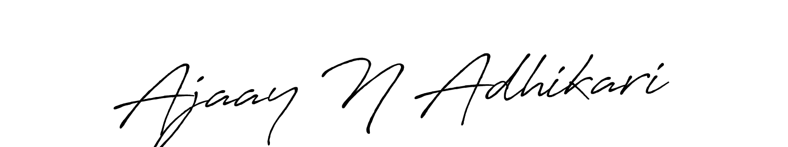 Make a beautiful signature design for name Ajaay N Adhikari. With this signature (Antro_Vectra_Bolder) style, you can create a handwritten signature for free. Ajaay N Adhikari signature style 7 images and pictures png