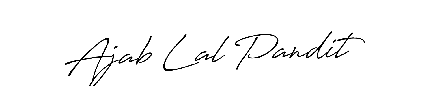 Make a beautiful signature design for name Ajab Lal Pandit. With this signature (Antro_Vectra_Bolder) style, you can create a handwritten signature for free. Ajab Lal Pandit signature style 7 images and pictures png