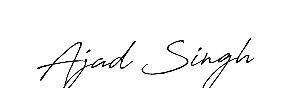 How to make Ajad Singh name signature. Use Antro_Vectra_Bolder style for creating short signs online. This is the latest handwritten sign. Ajad Singh signature style 7 images and pictures png
