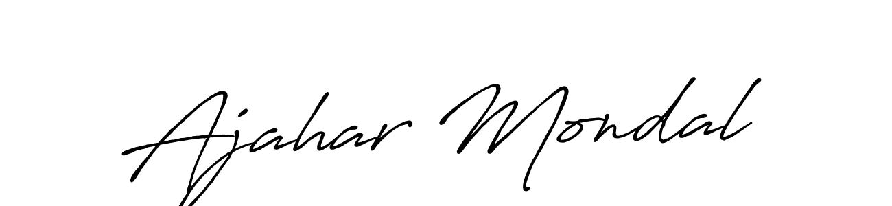 How to make Ajahar Mondal name signature. Use Antro_Vectra_Bolder style for creating short signs online. This is the latest handwritten sign. Ajahar Mondal signature style 7 images and pictures png