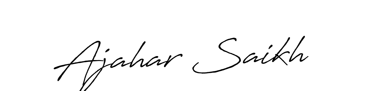 Create a beautiful signature design for name Ajahar Saikh. With this signature (Antro_Vectra_Bolder) fonts, you can make a handwritten signature for free. Ajahar Saikh signature style 7 images and pictures png