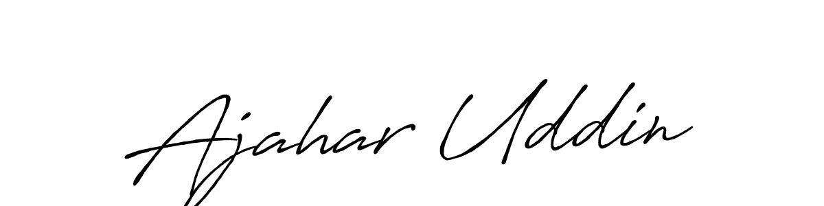 How to make Ajahar Uddin name signature. Use Antro_Vectra_Bolder style for creating short signs online. This is the latest handwritten sign. Ajahar Uddin signature style 7 images and pictures png