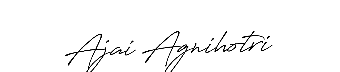 Make a beautiful signature design for name Ajai Agnihotri. With this signature (Antro_Vectra_Bolder) style, you can create a handwritten signature for free. Ajai Agnihotri signature style 7 images and pictures png