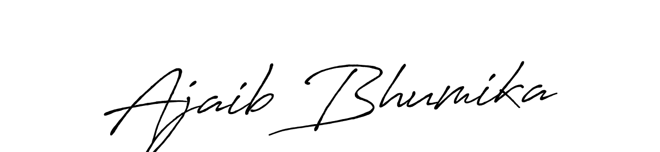 Antro_Vectra_Bolder is a professional signature style that is perfect for those who want to add a touch of class to their signature. It is also a great choice for those who want to make their signature more unique. Get Ajaib Bhumika name to fancy signature for free. Ajaib Bhumika signature style 7 images and pictures png