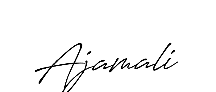 How to make Ajamali name signature. Use Antro_Vectra_Bolder style for creating short signs online. This is the latest handwritten sign. Ajamali signature style 7 images and pictures png