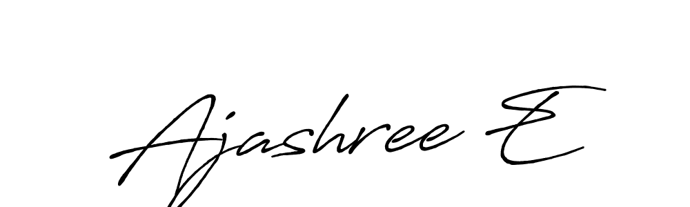 Create a beautiful signature design for name Ajashree E. With this signature (Antro_Vectra_Bolder) fonts, you can make a handwritten signature for free. Ajashree E signature style 7 images and pictures png