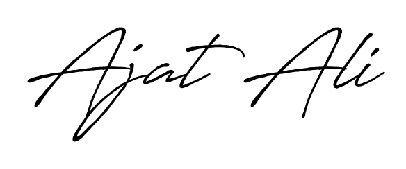 Discover how Ajat Ali looks in an executive cursive font (Antro_Vectra_Bolder). Perfect for legal documents, invoices, and certificates. Ajat Ali signature style 7 images and pictures png
