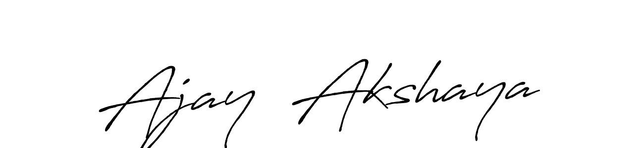 Make a beautiful signature design for name Ajay  Akshaya. With this signature (Antro_Vectra_Bolder) style, you can create a handwritten signature for free. Ajay  Akshaya signature style 7 images and pictures png