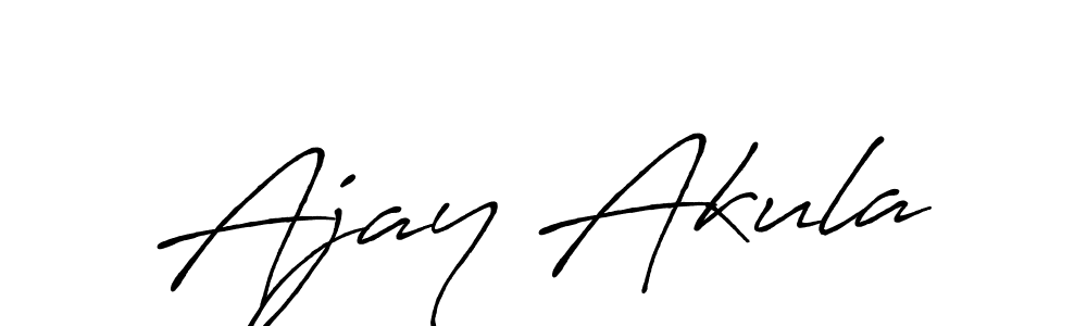 Make a beautiful signature design for name Ajay Akula. With this signature (Antro_Vectra_Bolder) style, you can create a handwritten signature for free. Ajay Akula signature style 7 images and pictures png