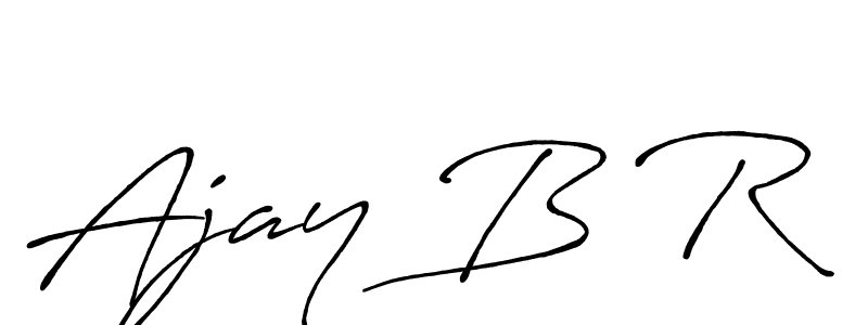 How to make Ajay B R name signature. Use Antro_Vectra_Bolder style for creating short signs online. This is the latest handwritten sign. Ajay B R signature style 7 images and pictures png