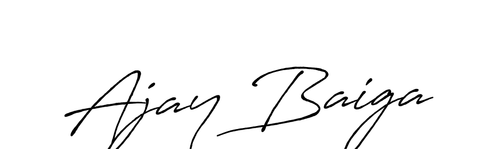 Create a beautiful signature design for name Ajay Baiga. With this signature (Antro_Vectra_Bolder) fonts, you can make a handwritten signature for free. Ajay Baiga signature style 7 images and pictures png