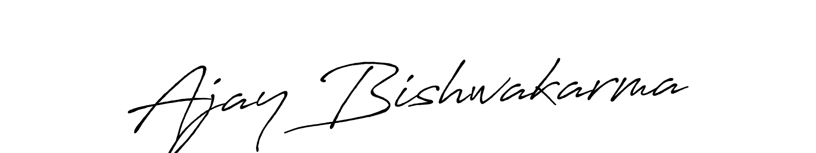 Use a signature maker to create a handwritten signature online. With this signature software, you can design (Antro_Vectra_Bolder) your own signature for name Ajay Bishwakarma. Ajay Bishwakarma signature style 7 images and pictures png