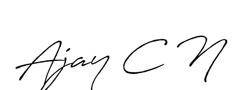 Create a beautiful signature design for name Ajay C N. With this signature (Antro_Vectra_Bolder) fonts, you can make a handwritten signature for free. Ajay C N signature style 7 images and pictures png
