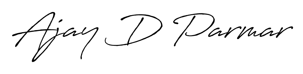 Practice writing Ajay D Parmar with the flow of Antro_Vectra_Bolder lettering. A fantastic source of inspiration for developing your personal signature style. Ajay D Parmar signature style 7 images and pictures png