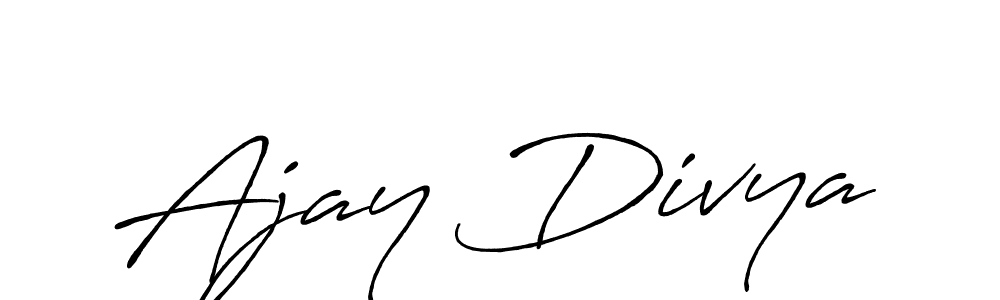 Also You can easily find your signature by using the search form. We will create Ajay Divya name handwritten signature images for you free of cost using Antro_Vectra_Bolder sign style. Ajay Divya signature style 7 images and pictures png