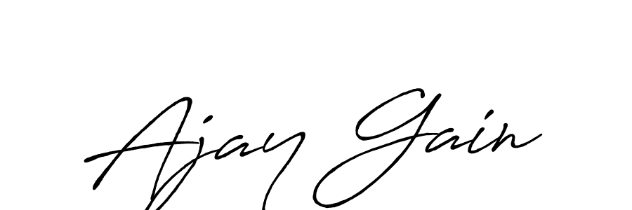 Also we have Ajay Gain name is the best signature style. Create professional handwritten signature collection using Antro_Vectra_Bolder autograph style. Ajay Gain signature style 7 images and pictures png