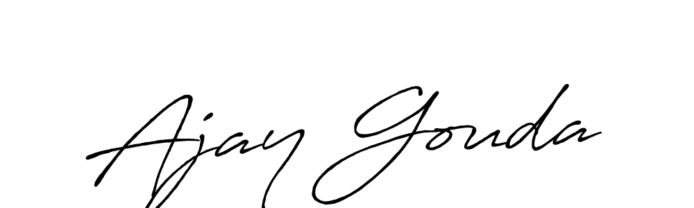 Also You can easily find your signature by using the search form. We will create Ajay Gouda name handwritten signature images for you free of cost using Antro_Vectra_Bolder sign style. Ajay Gouda signature style 7 images and pictures png