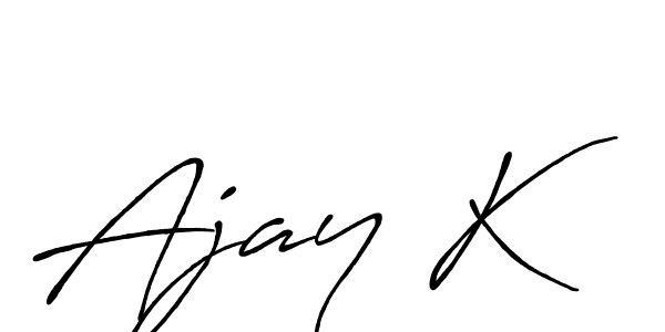 Create a beautiful signature design for name Ajay K. With this signature (Antro_Vectra_Bolder) fonts, you can make a handwritten signature for free. Ajay K signature style 7 images and pictures png