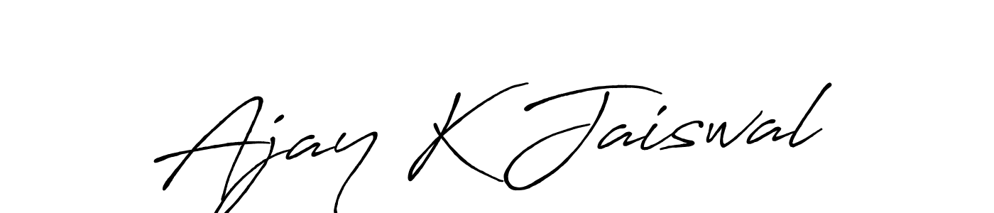 Make a beautiful signature design for name Ajay K Jaiswal. With this signature (Antro_Vectra_Bolder) style, you can create a handwritten signature for free. Ajay K Jaiswal signature style 7 images and pictures png