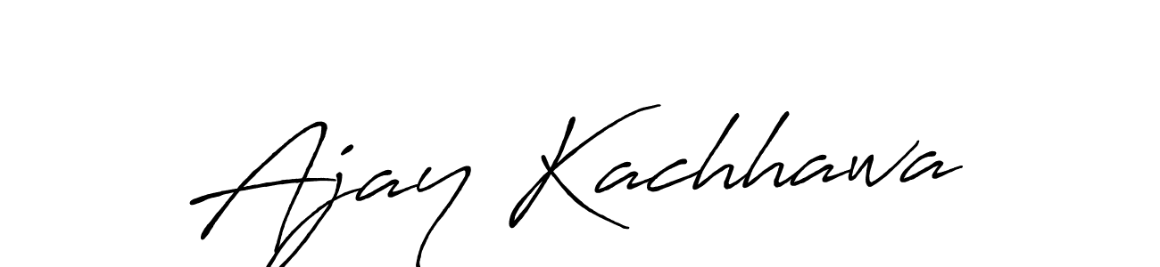 How to make Ajay Kachhawa name signature. Use Antro_Vectra_Bolder style for creating short signs online. This is the latest handwritten sign. Ajay Kachhawa signature style 7 images and pictures png