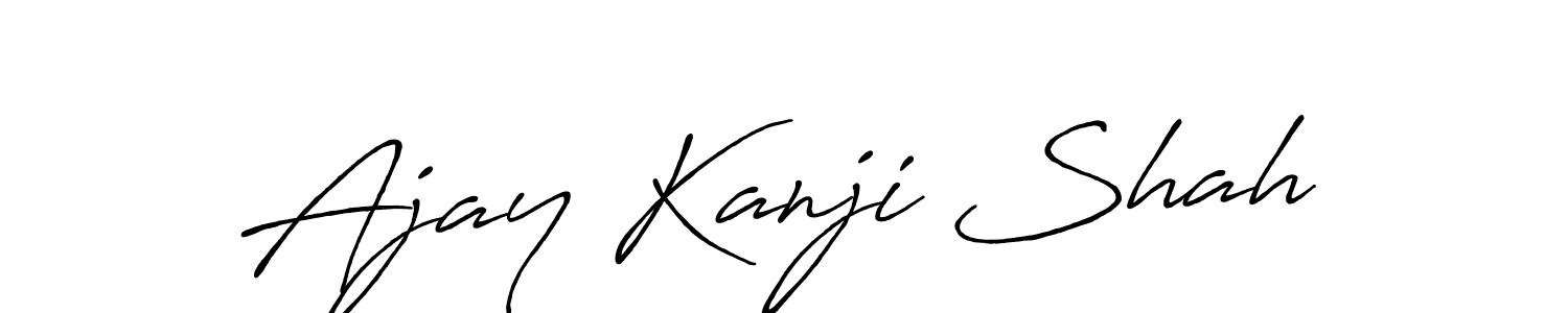 Create a beautiful signature design for name Ajay Kanji Shah. With this signature (Antro_Vectra_Bolder) fonts, you can make a handwritten signature for free. Ajay Kanji Shah signature style 7 images and pictures png
